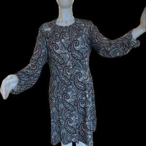 paisley button up dress